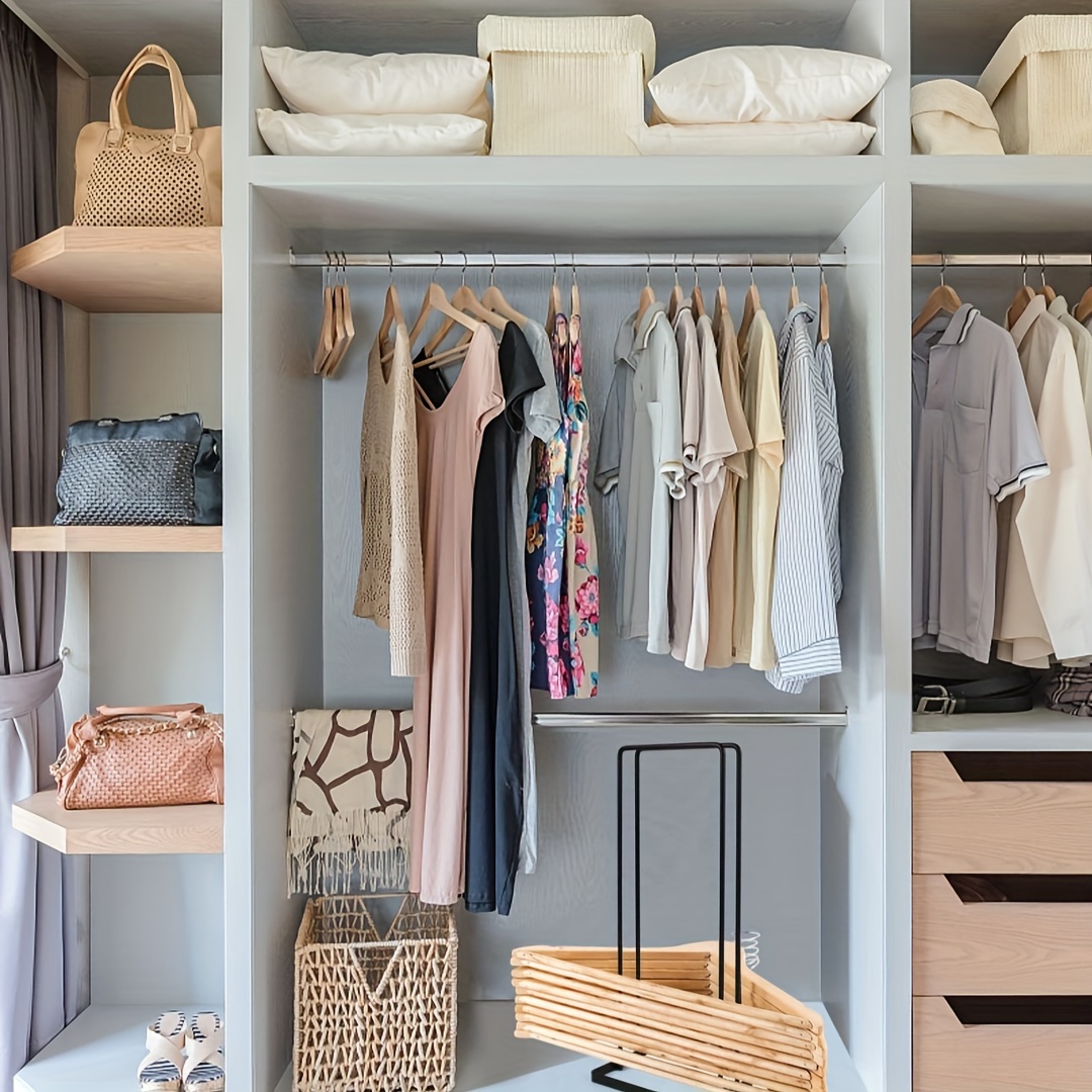 HOUSE DAY Organizadores y almacenamiento de armario, perchas que ahorran  espacio, color blanco, organizador de armario, ahorro de espacio, 80%, –  Yaxa Store