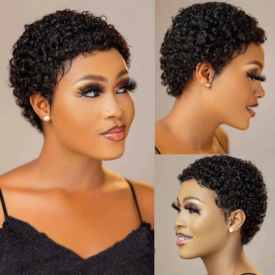 Perruque afro courte pour femme noire, cheveux naturels, perruque afro,  cheveux synthétiques, rebondissants et doux aux look naturel des années 70