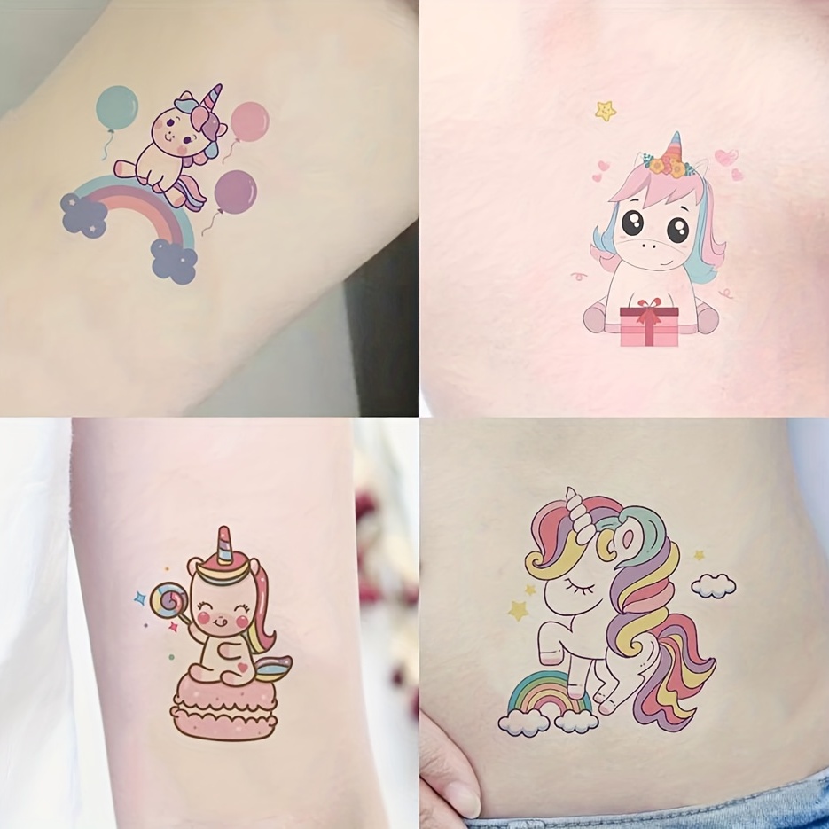 Unicorn Temporary Tattoo  Set of 3  Tatteco