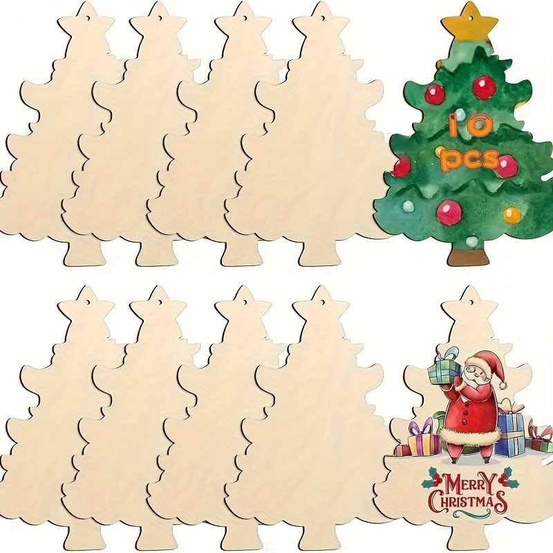 Wooden Crafts Paint Christmas Tree Hanging Ornaments Wood - Temu
