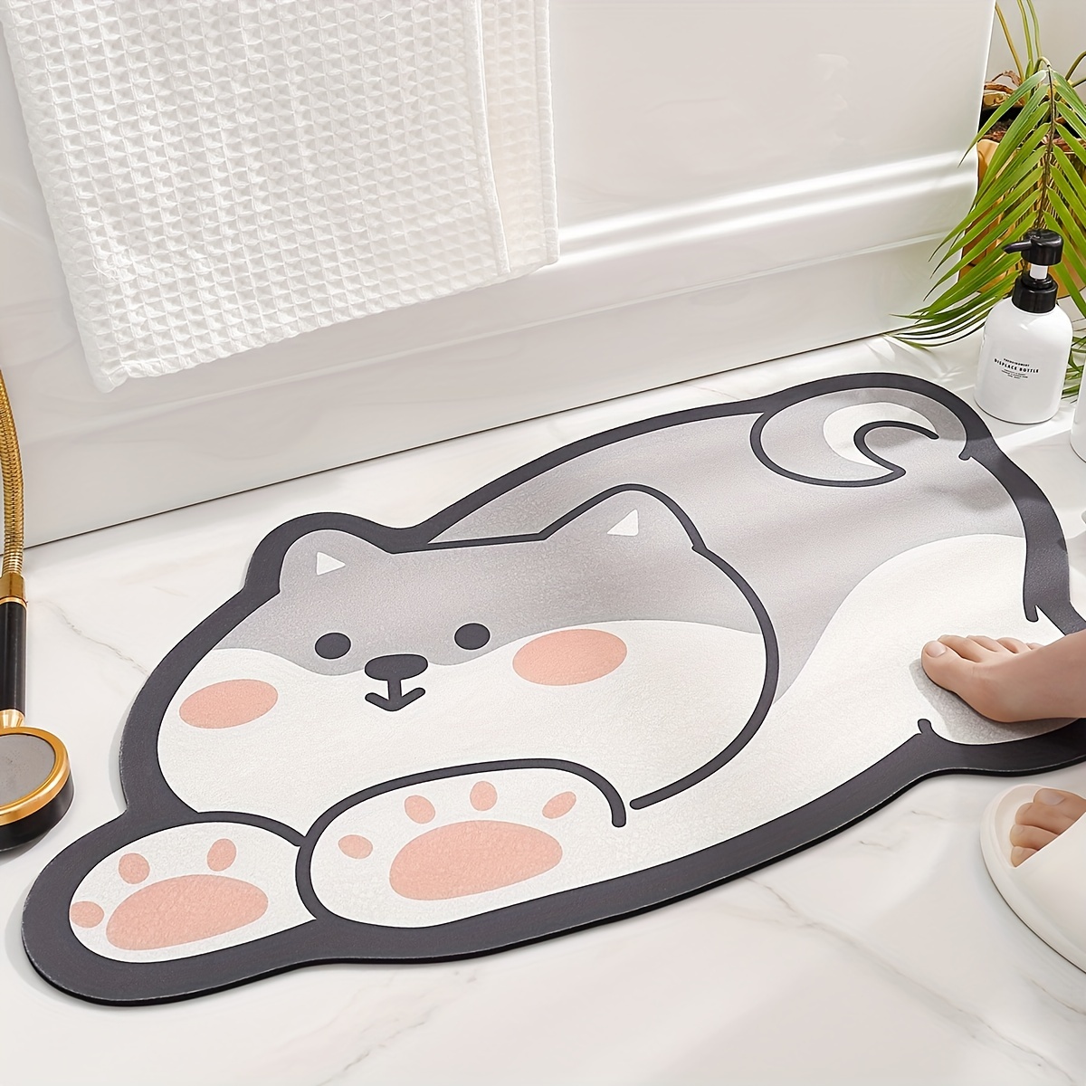 Cute Cartoon Soft Rug Cat Paw Faul Wool Furry Bathroom Mat Nordic Fluffy  Carpet Area Rug Floor Absorbent Anti Slip Pad Bathmat - AliExpress