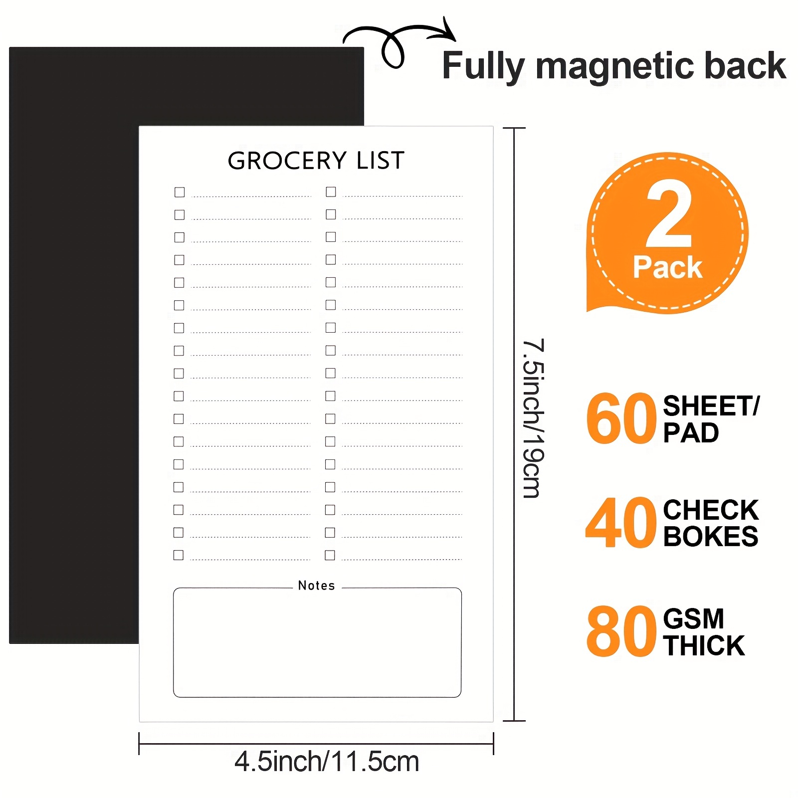 Liste D'épicerie Magnet Pad Pour Réfrigérateur 2pcs Blocs - Temu