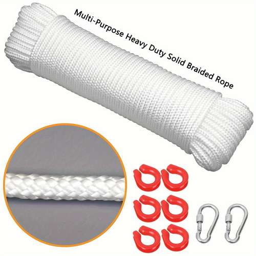 1pc Nylon Rope 3/8 Inch (10mm) By 111ft, Use For Flag Pole Rope