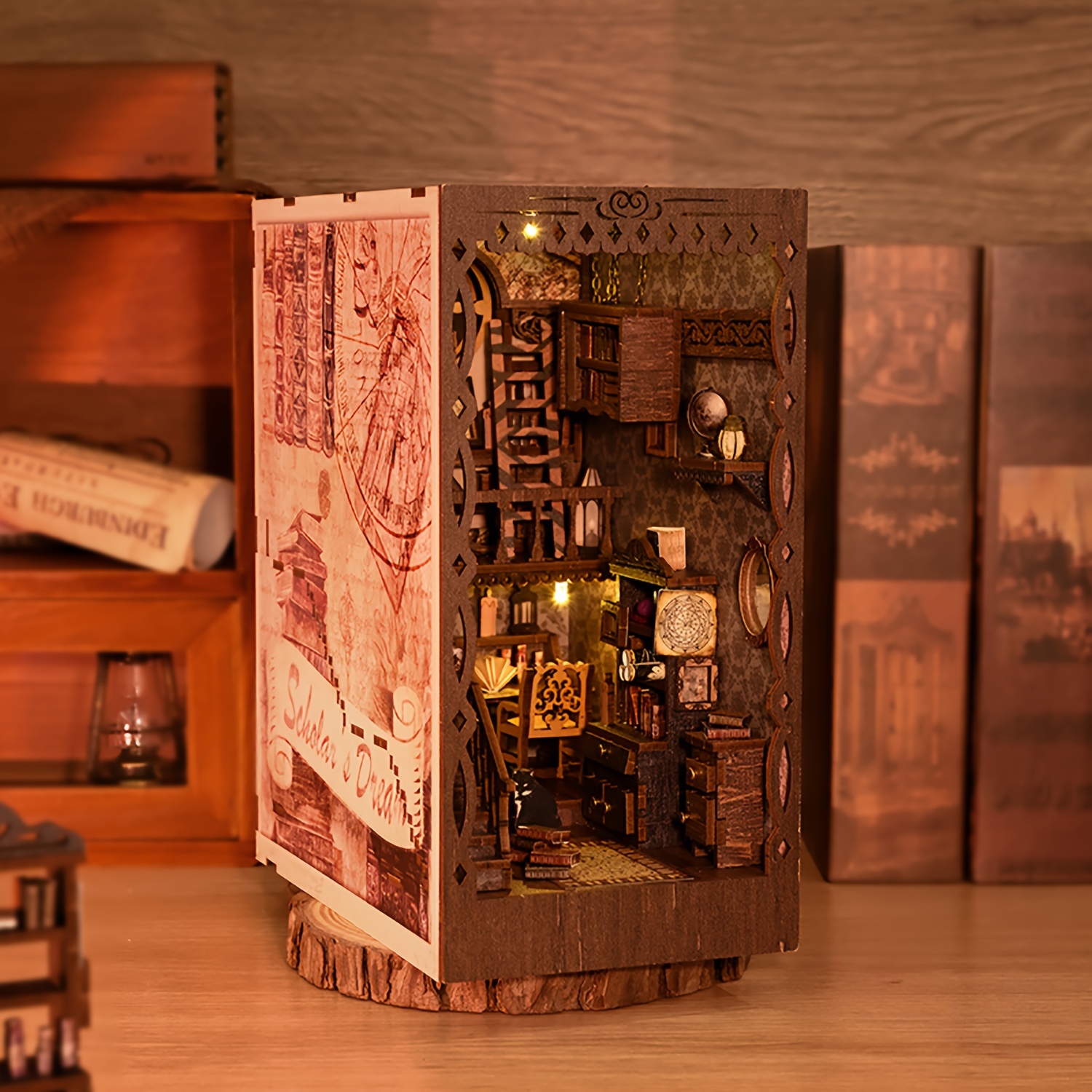  DIY Book Nook Kit, 3D Wooden Puzzle Booknook