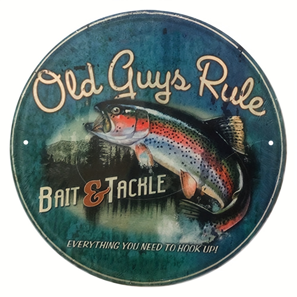 1pc, Metal Tin Sign, Vintage Plaque Decor Wall Art, Bait And Fishing Tackle  Pattern Sign, Wall Decor, Room Decor, Home Decor, Restaurant Decor, Bar