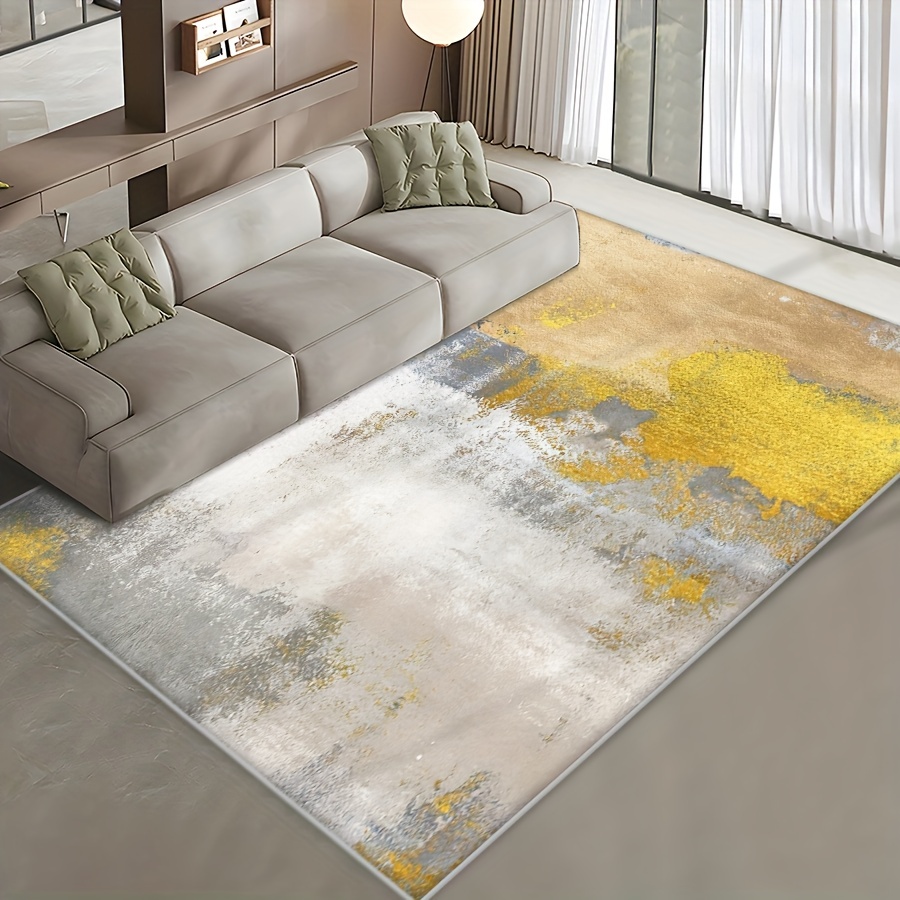 

1pc Minimalist Style Area Rug, Abstract Textured Design Throw Carpet, Stain-resistant Floor Mat, For Living Room Bedroom Study Area Dining Room Home Office Indoors Spring Decor