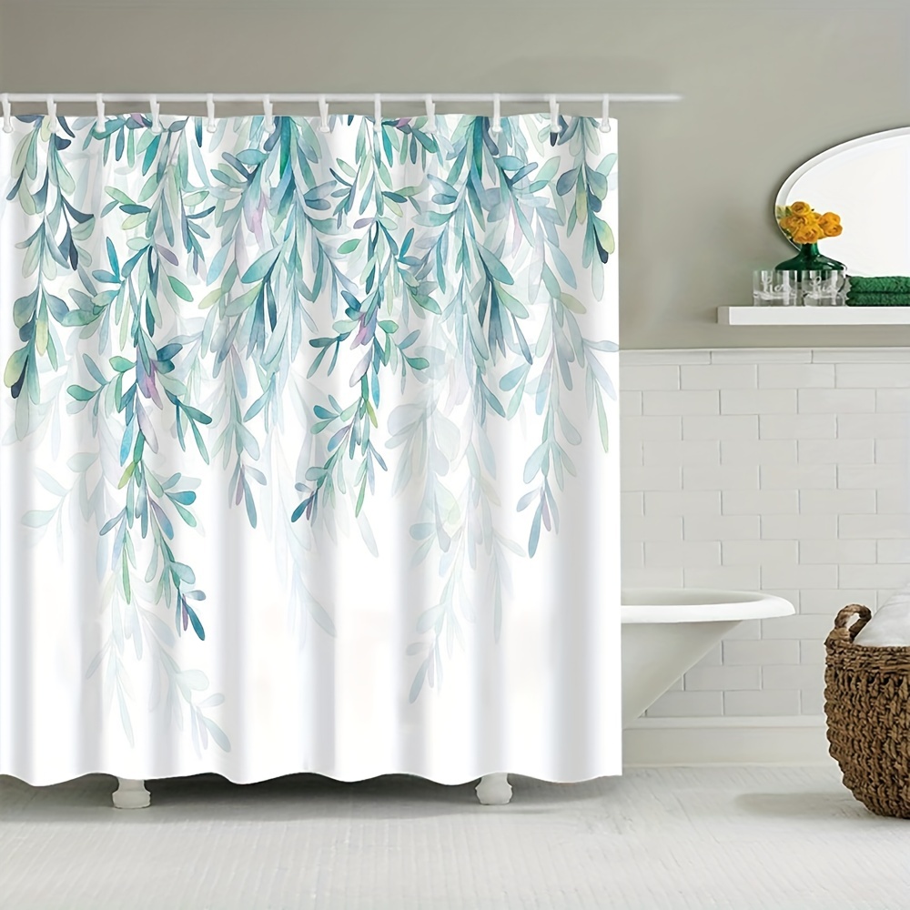 Autumn Leaf Shower Curtain Waterproof Shower Curtain With 12 - Temu