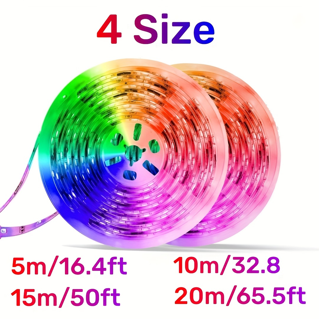 Kit Ruban Led RGB 1m 2m 3m 4m 5m 6m 7m 8m 9m 10m 11m 12m 13m 15m 20m