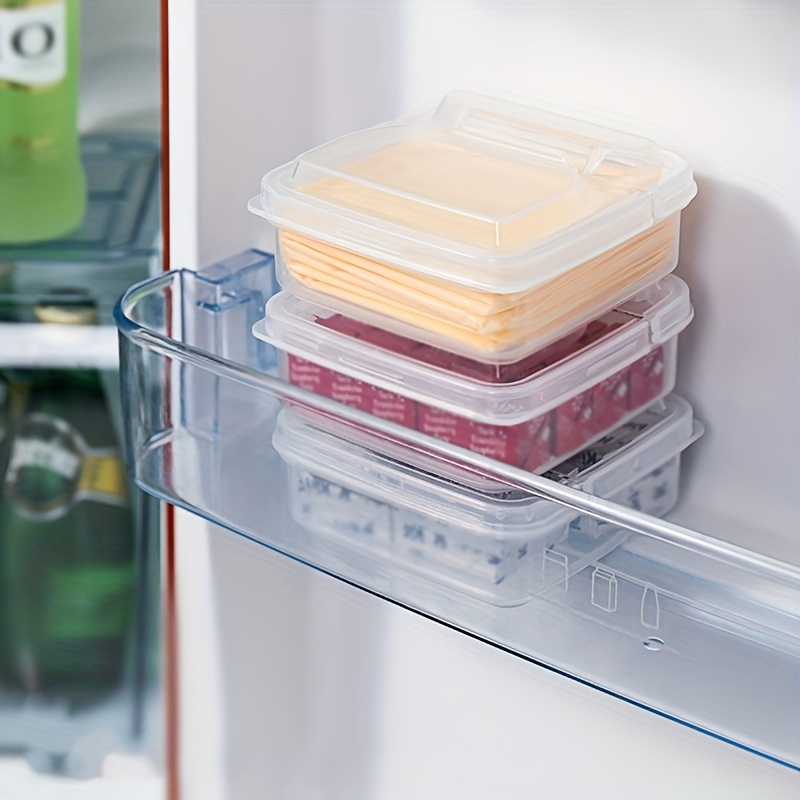 d Cheese Container For Fridge With Flip Lid, Butter Block Cheese Storage Box,  Vegetable And Fruit Fresh-keeping Box, Portable Leakproof Clear Fridge  Organiser, Kitchen Accessories - Temu