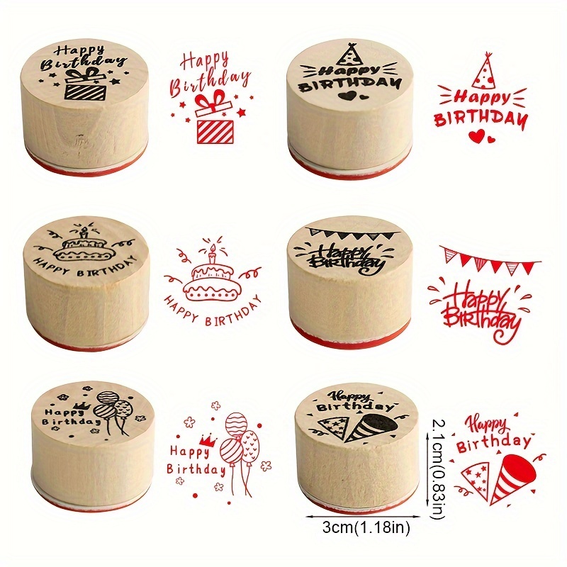 Christmas Theme Seal Set Round Wooden Rubber Stamps For - Temu