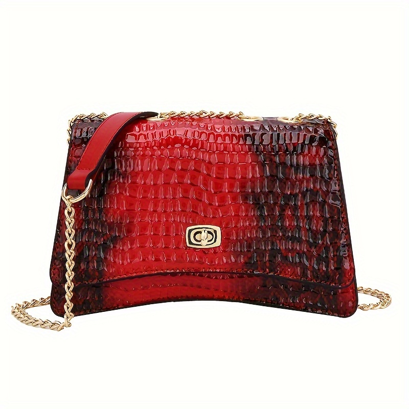 Gradient leather crossbody bag with all-over embossed eagle