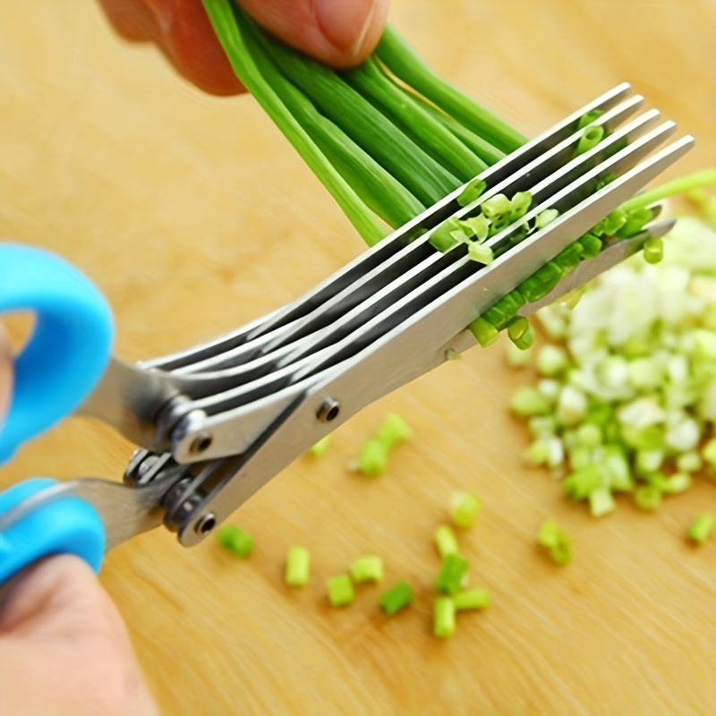 1pc Food Cutter Kitchen Scissors, Salad Chopper with Built-in Cutting Board  Easy Cutting Multipurpose Stainless Steel Scissor - AliExpress