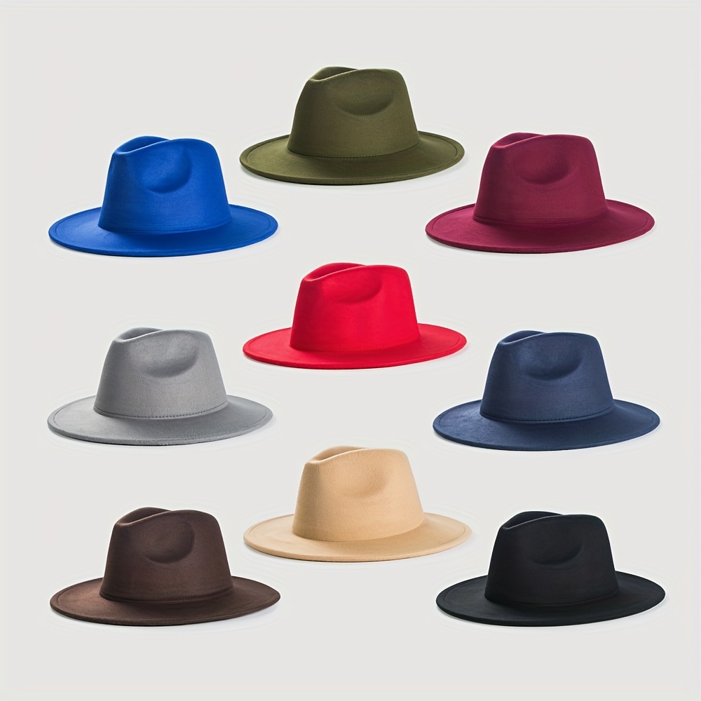 Klasik İngiliz Stili Fedora Şapka Unisex Düz Renk Trilby Şapka Keçe Şapka Kadınlar ve Erkekler için Vintage Caz Şapkaları