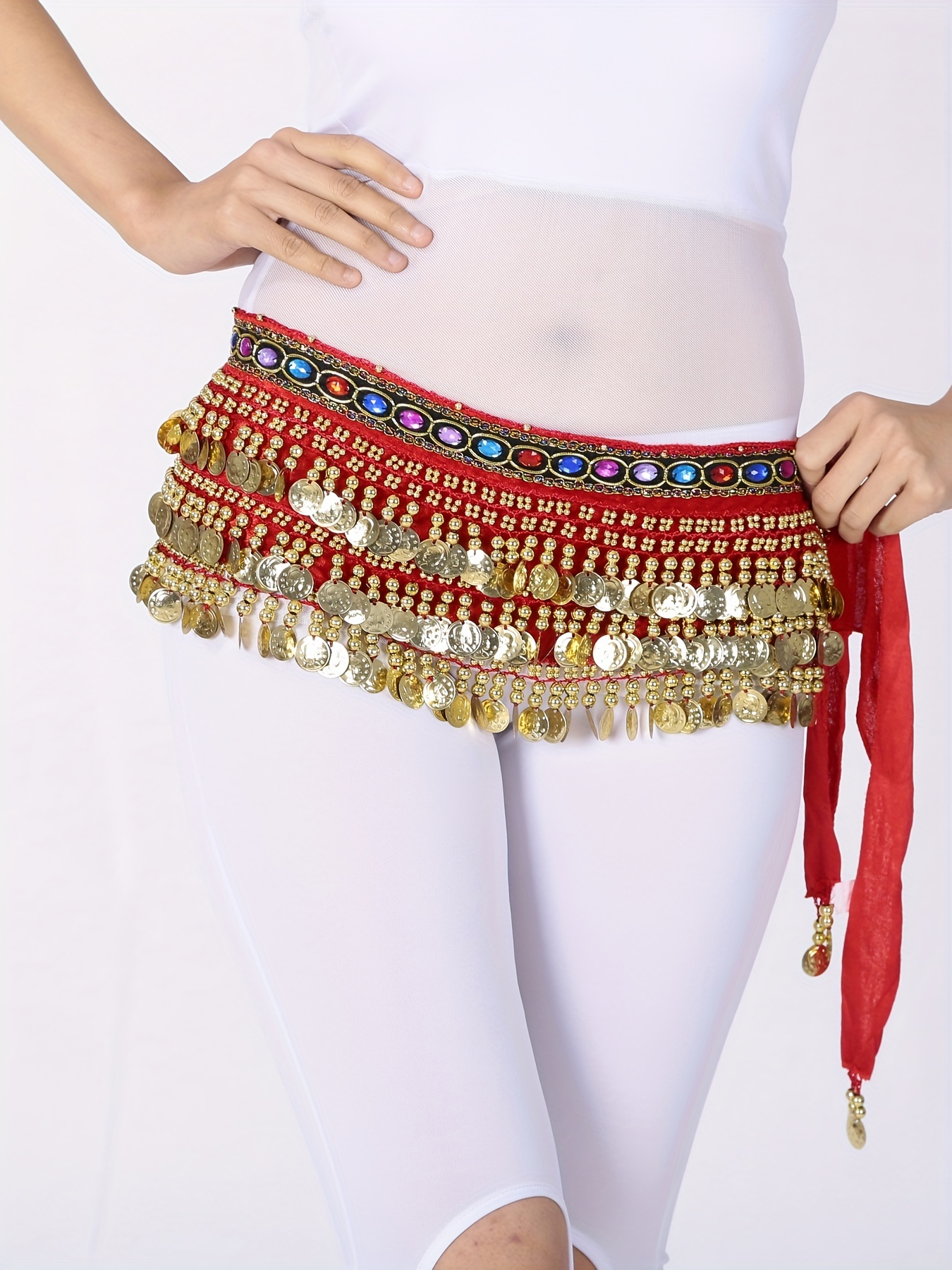 Belly Dance Sequin Scarf Skirt Belt Waist Golden Sequin - Temu