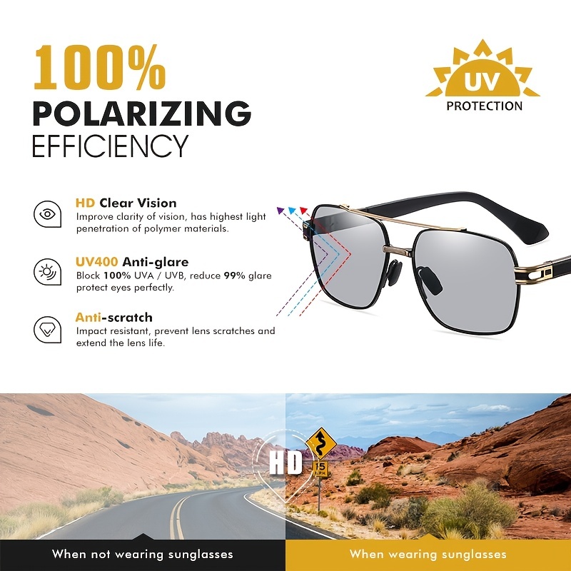 Coolpandas High Quality Sunglasses Polarized Men Women Photochromic Uv400  Protection Driving Sun Glasses Unisex Chameleon Lens, Shop On Temu And  start Saving
