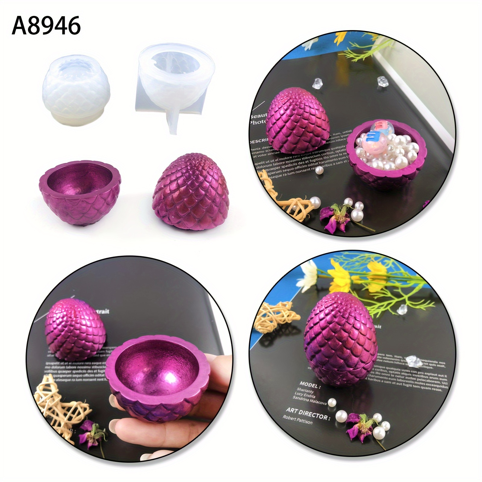 Dragon Egg Mold Silicone 3D Dragons Plaster Casting Mold DIY Resin