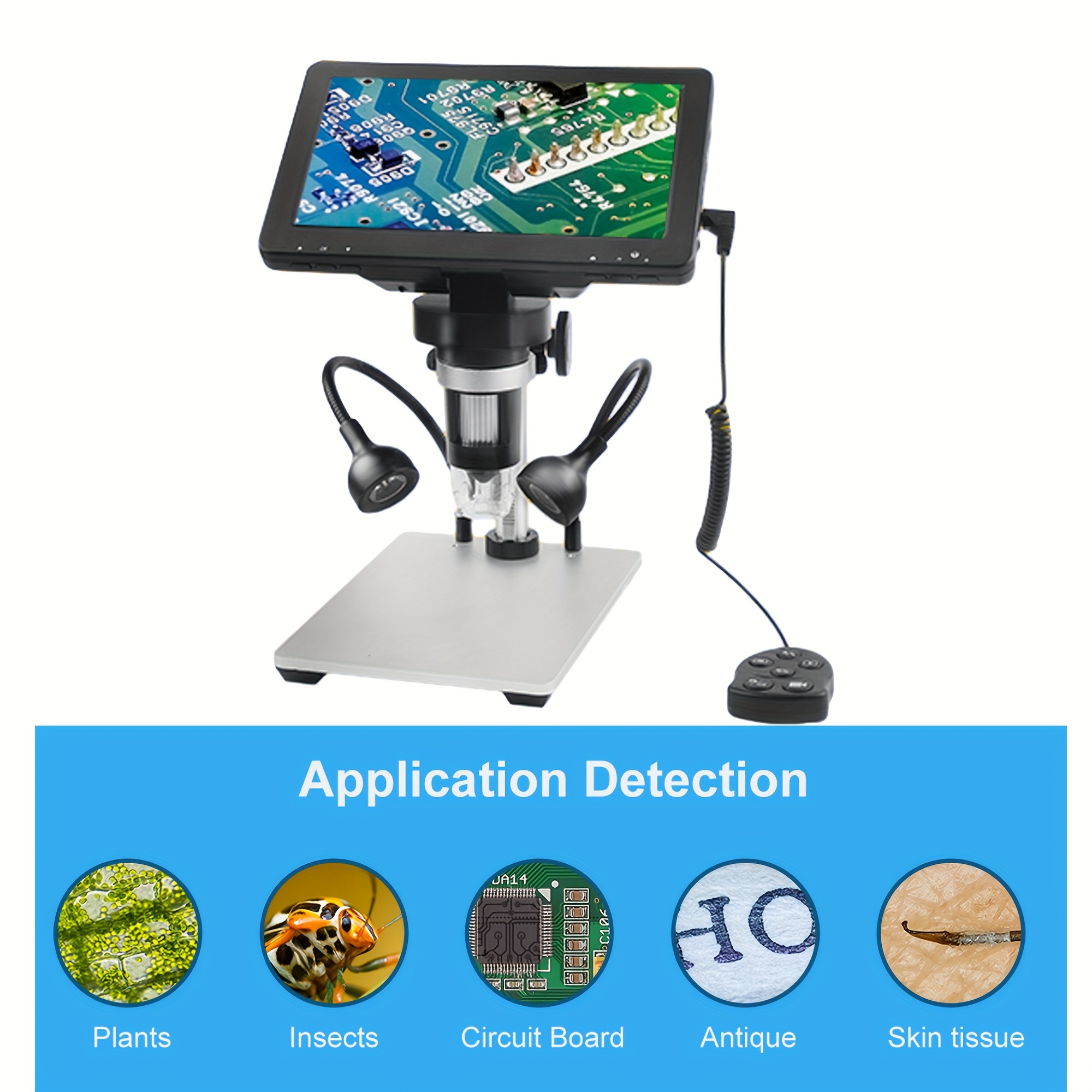 7インチLCDデジタル顕微鏡1200X 1080Pコイン顕微鏡拡大鏡 金属スタンド
