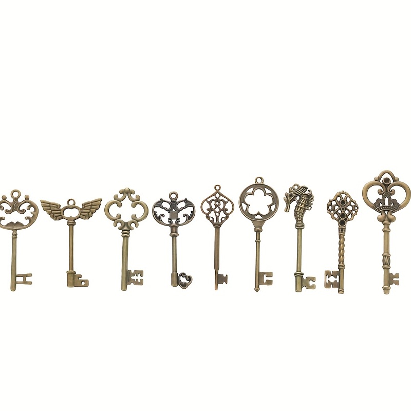 Vintage Skeleton Keys Antique Bronze Keys Retro Pendant - Temu