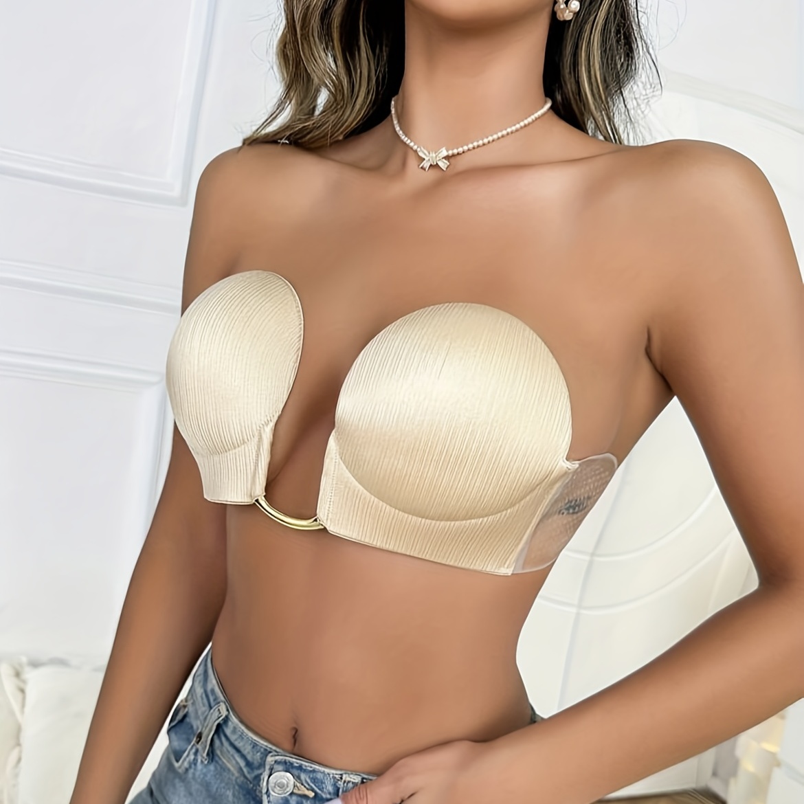 NEOPINE Women's Strapless Push-up Invisible Sticky Bra Easy to