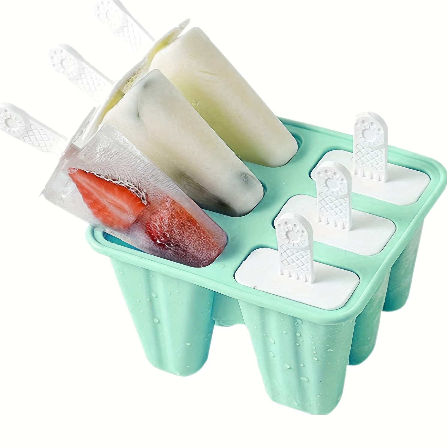 6pcs Reusable Popsicle Molds DIY Ice Cream Plastic Popsicle Mold