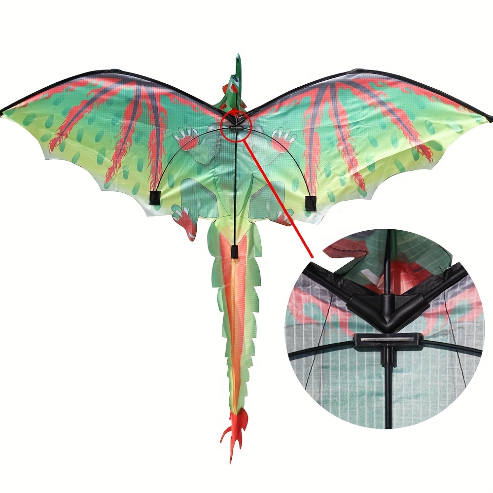 3d Green Dragon Kite With Flying Tool Creative Cute Dragon Kite With Tail  For Outdoor Sport, Check Out Today's Deals Now