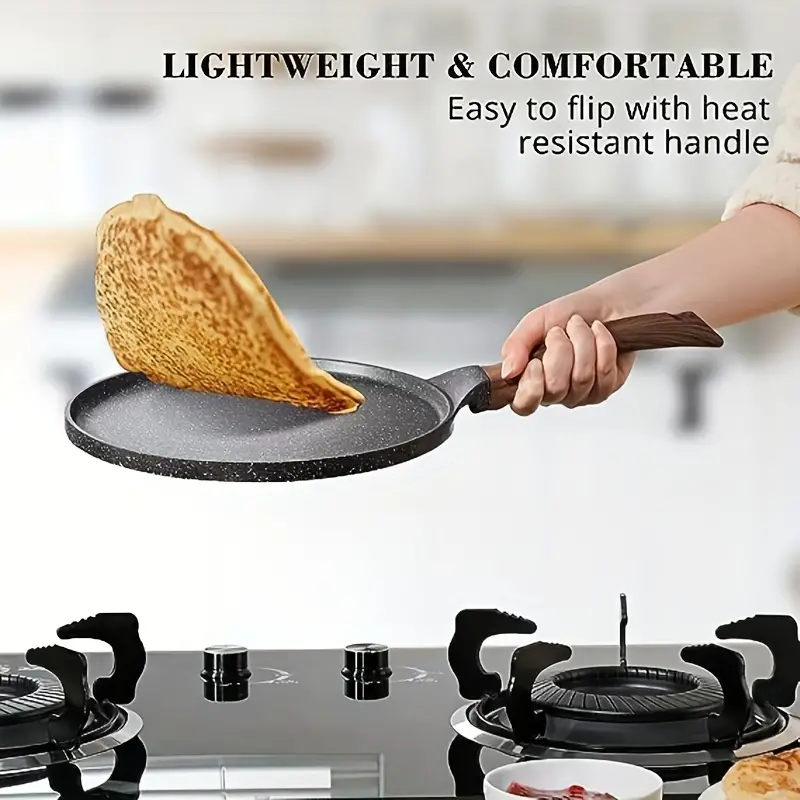 1pc Crepe Pans, 10 Aluminum Oval Comal Griddle For Making Tortillas,  Quesadillas, Fajitas, Pancakes, French Toast, For Induction Cooker, PFOA  Free, C