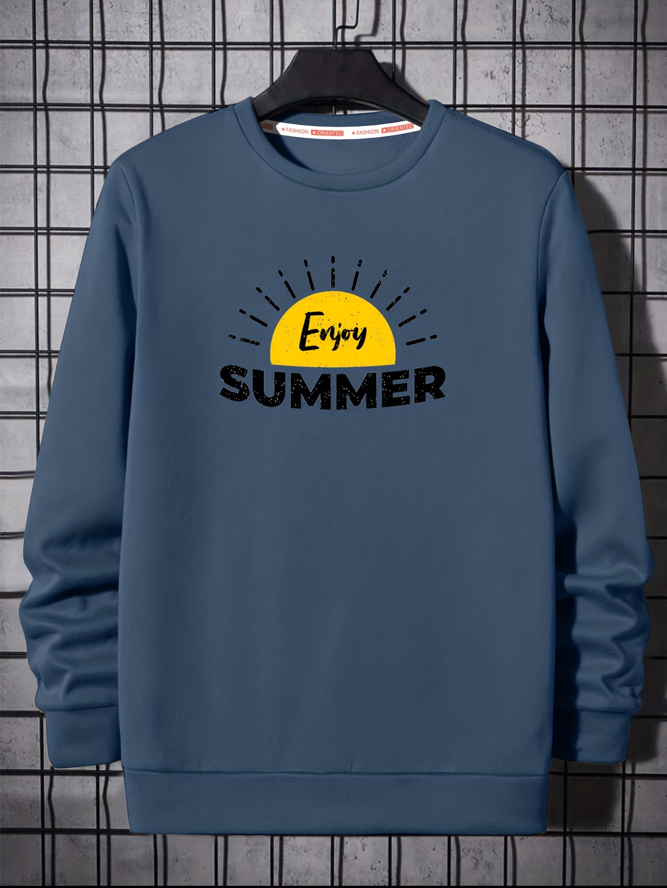 Enjoy Summer Print Trendy Sweatshirt Mens Casual Graphic Design