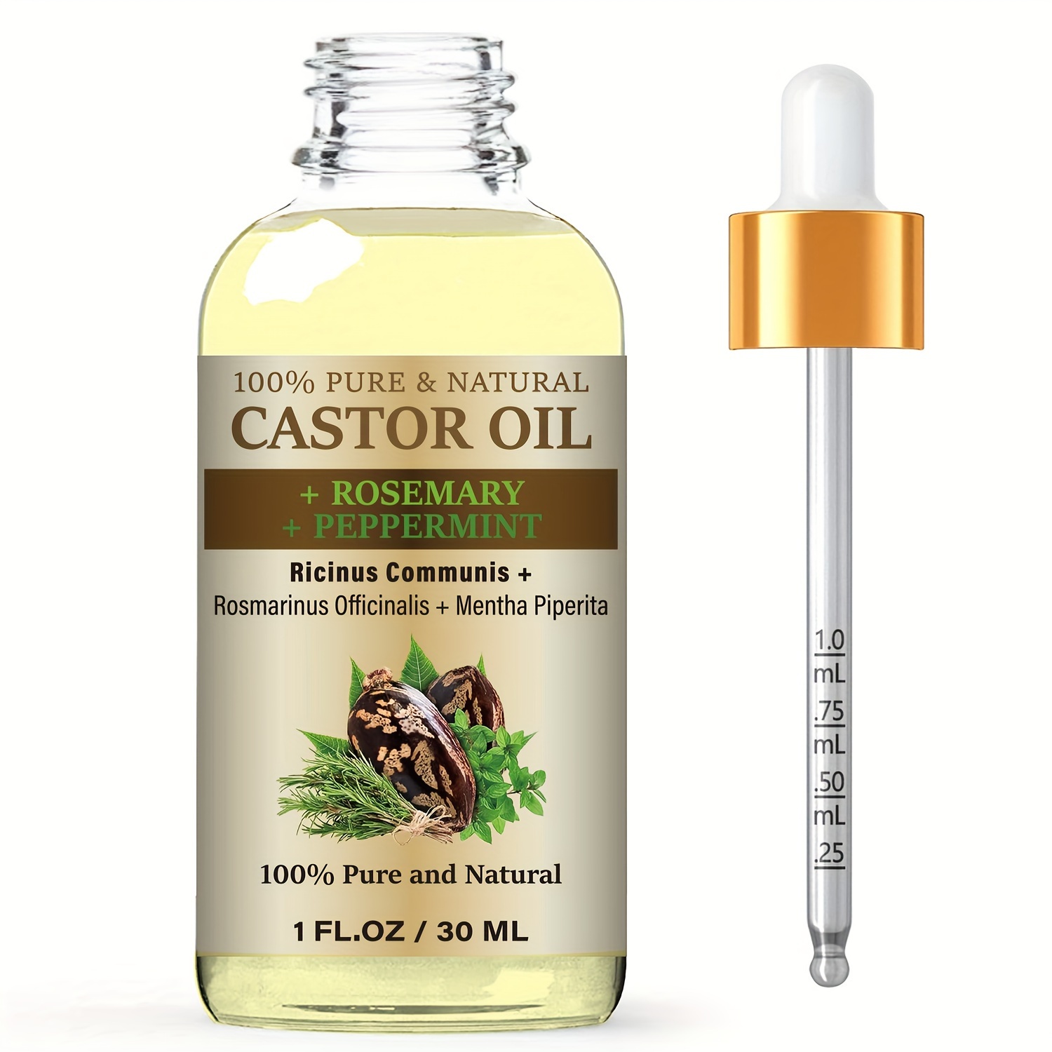 Aceite de romero para el crecimiento del cabello orgánico (2.02 onzas),  aceite de romero y menta para fortalecer el cabello con biotina y aceites