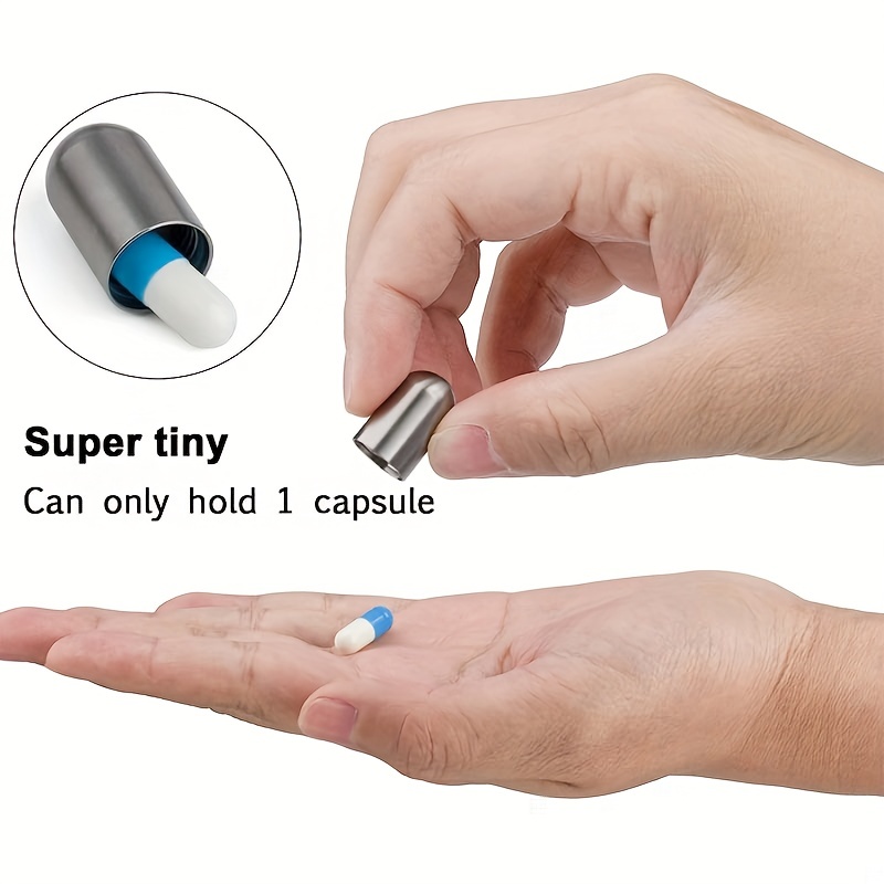 Tiny Titanium Keychain Pill Holder Case Waterproof Fob Travel Pocket  Organizer