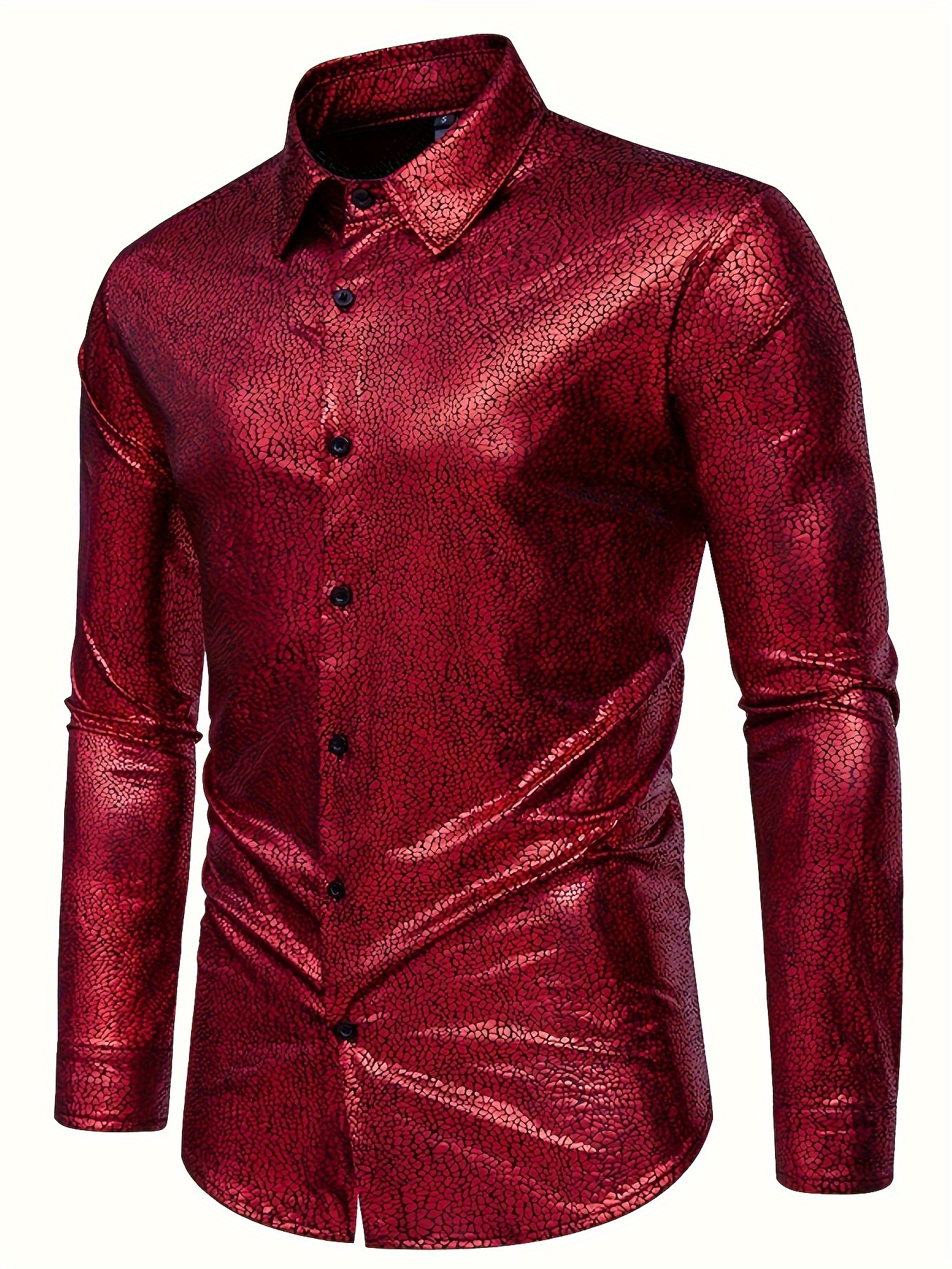 mens red sequin shirt