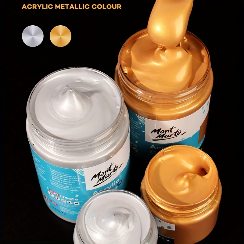 Metallic Acrylic Paint Metallic Colors In Bottle - Temu