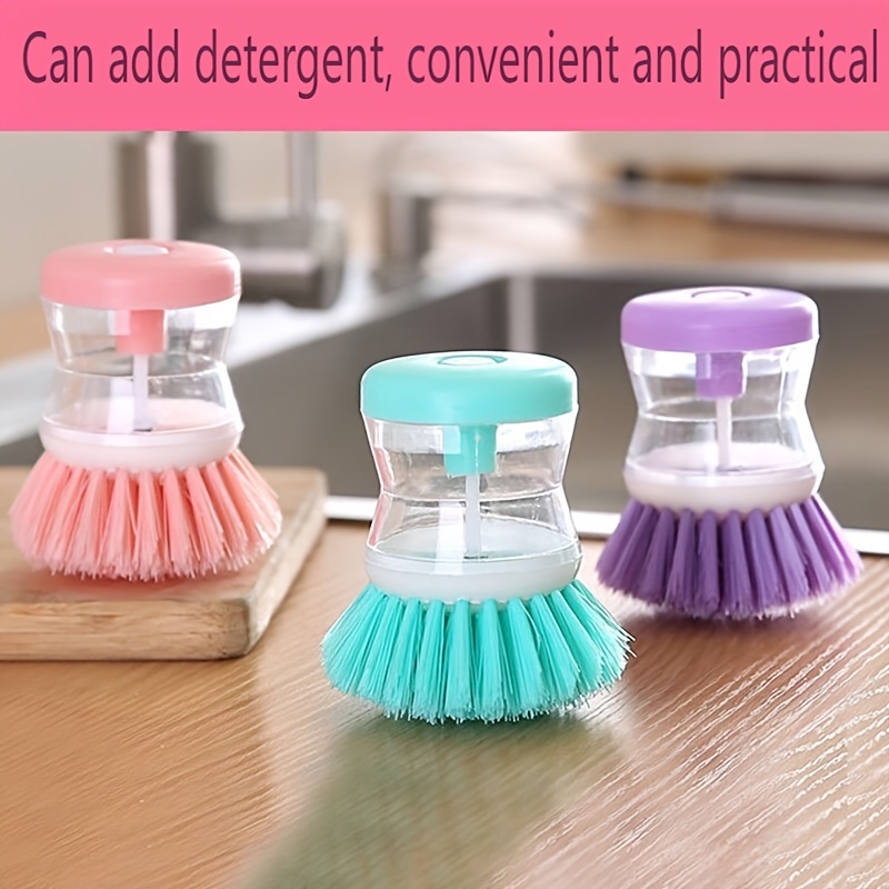 Pot Brush With Soap Dispenser, Multi-functional Kitchen Cleaning