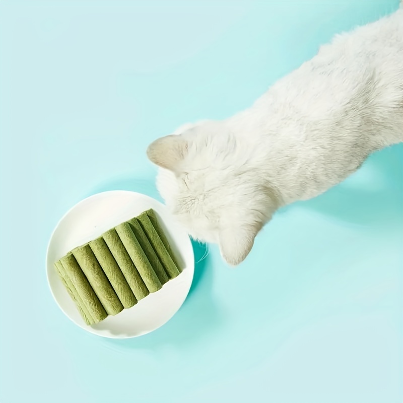 5pcs cat grass stick freeze dried cat snacks cat oral cleaning treats details 6
