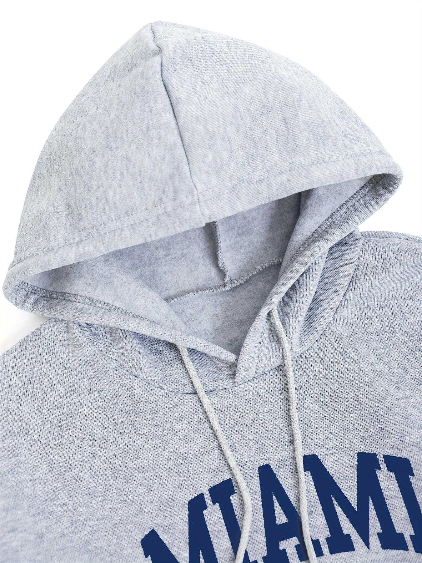 Preppy Miami Letter Print Hoodies Casual Kangaroo Pocket - Temu