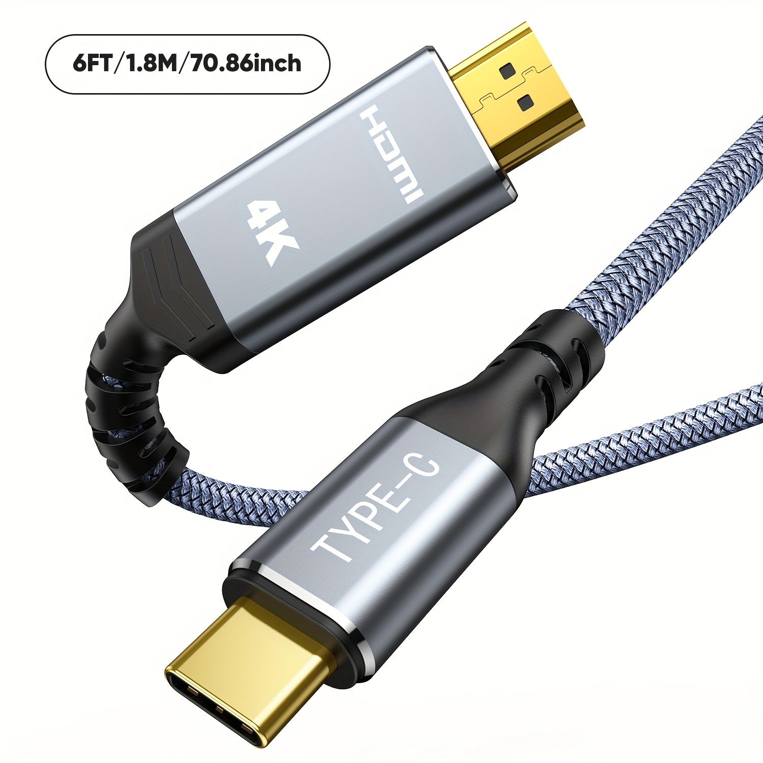 Usb C To Hdtv Cable 4k Usb 3.1 Type C To Hdtv 2.0 Cord - Temu