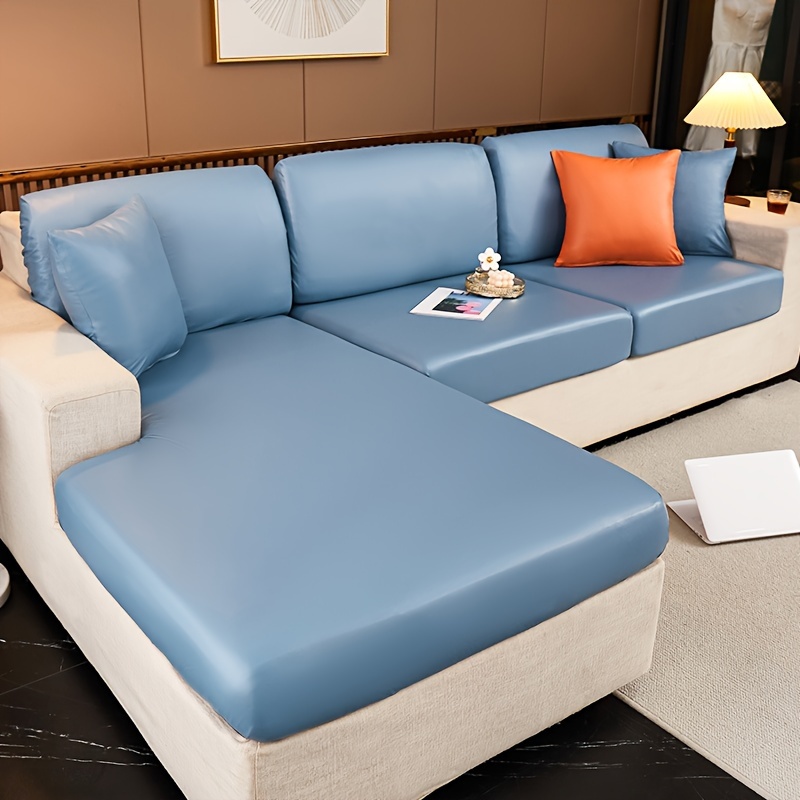 Imitation Leather Elastic Leathaire Sofa Slipcover Cushion - Temu