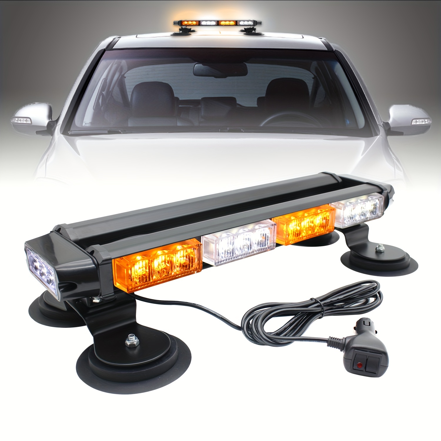 12V/24V Car Auto Yellow Flashing Strobe Emergency LED Warning Ceiling Light