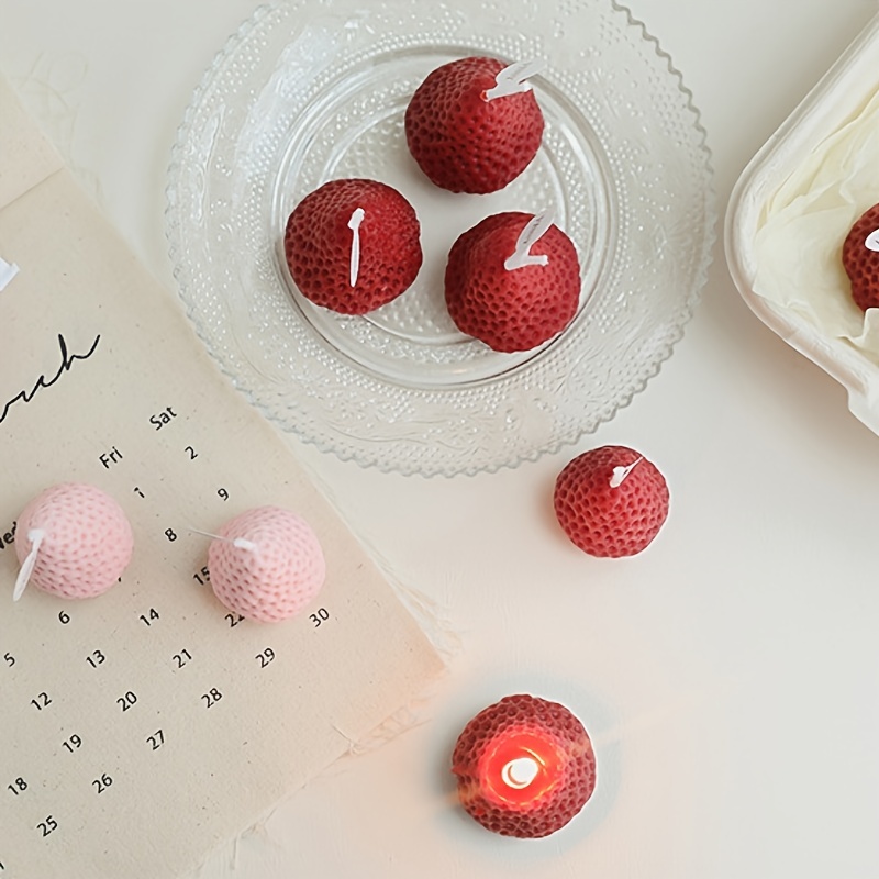 Creative Mini Strawberry Candle Perfect For Party Decor - Temu