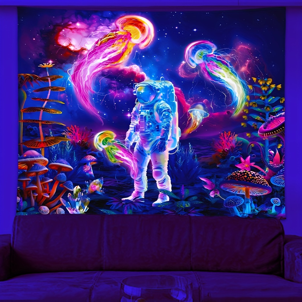 Neon Psychedelic Fish Tapestry Abstract Alien Spacecraft Trippy Mushroom Wall  Hanging For Bedroom Living Room Dorm - Tapestries - AliExpress