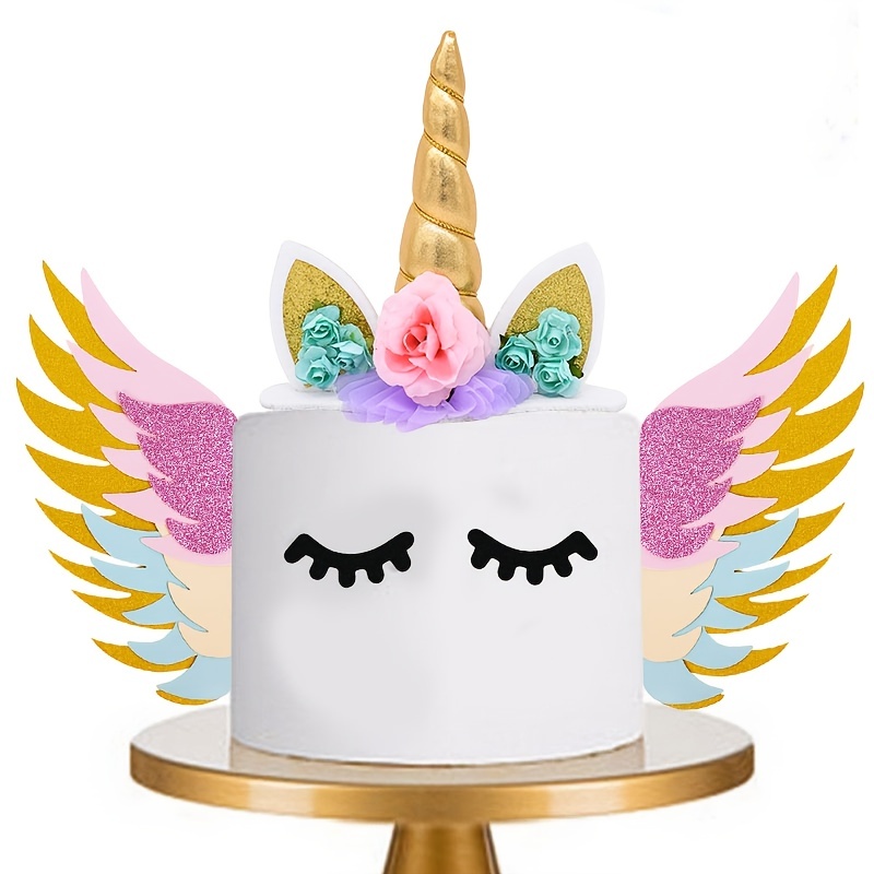 EDATOFLY Unicorno Cake Topper Kit, Decorazioni Torta Unicorno Bambina Cake  Topper Torta Unicorno Kit Topper Unicorno Torta Decorazioni Torta