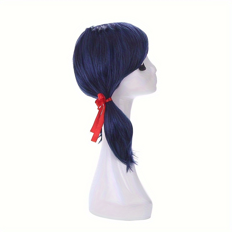Blue Wig With Bangs and 2 Ponytails for Cosplay