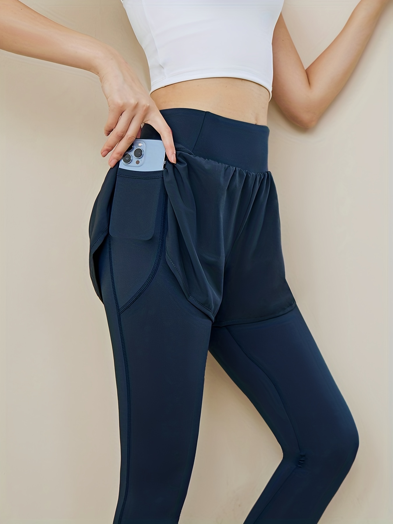 YueJi Cross Waist Yoga Pants for Women Tummy Control High Waist