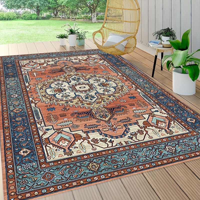 HOMEGNOME Indoor Outdoor Mandala Design Hippie Area Rug | Stain Resistant  and Water Resistant Area Rug for Patio, Balcony, Living Room, Kitchen and