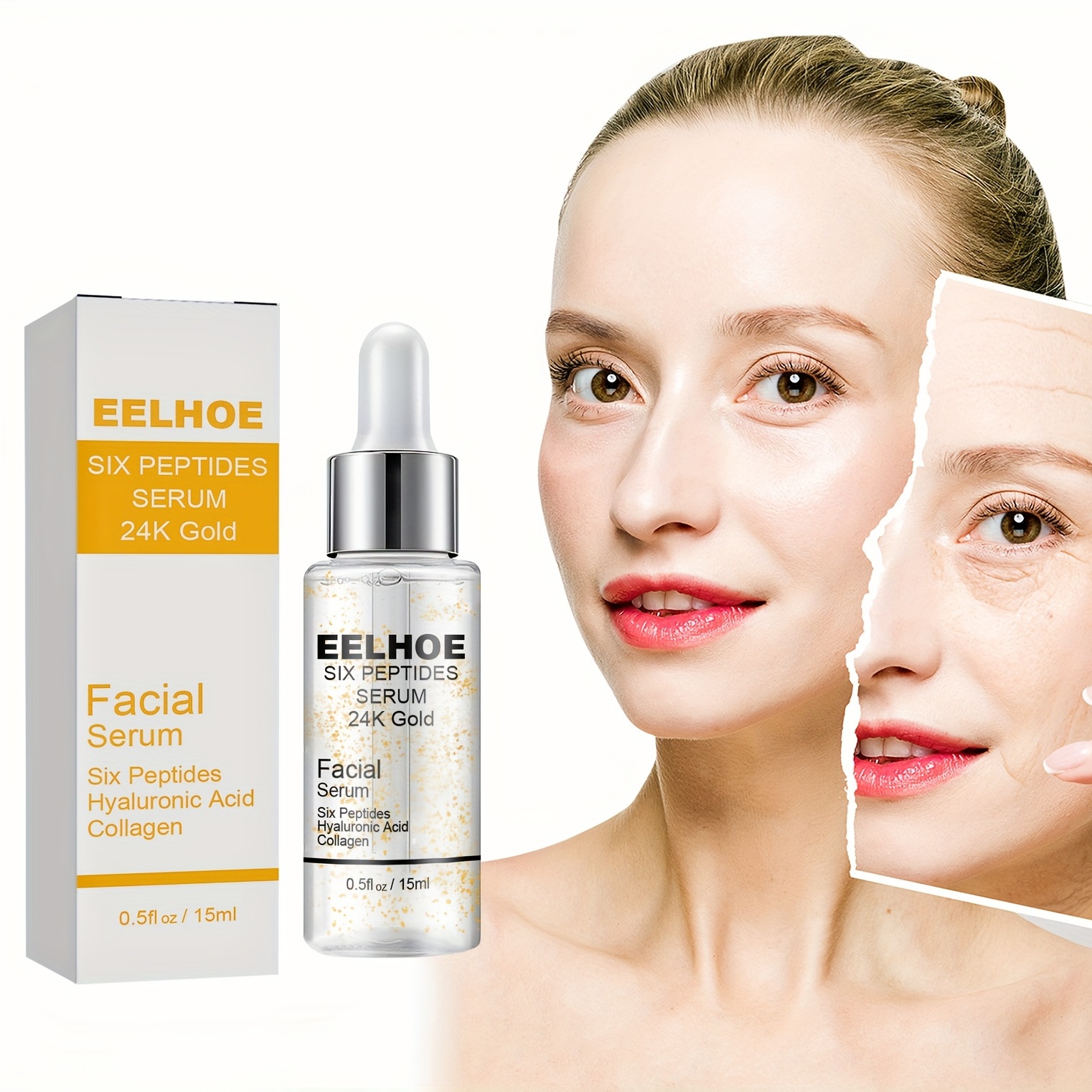 Hyaluronic Acid Facial Serum 24k Gold Six Peptides Facial Serum