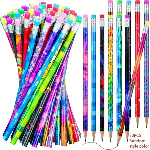 Flexible Soft Pencil,Magic Bendable Pencils,Multi-Colored Fun Soft Pencils  with Erasers for Kids,Classroom Supplies,Back to School Gifts,Party  Favors,5 Colors