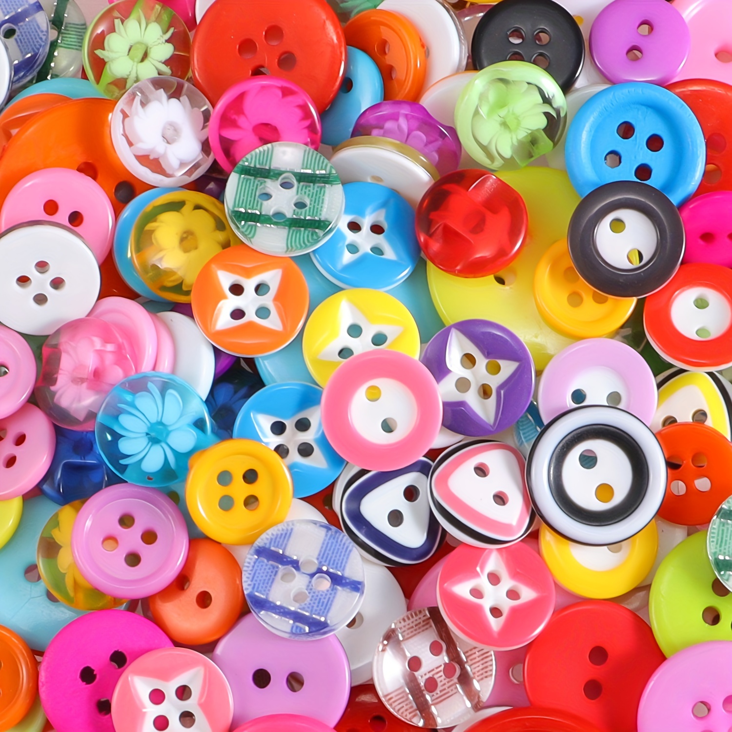 100pcs Mixed Size Round Resin Sewing Buttons For Craft Round Sewing Buttons  Scrapbook Colorful Diy Home Decoration Accessories, Shop Now For  Limited-time Deals