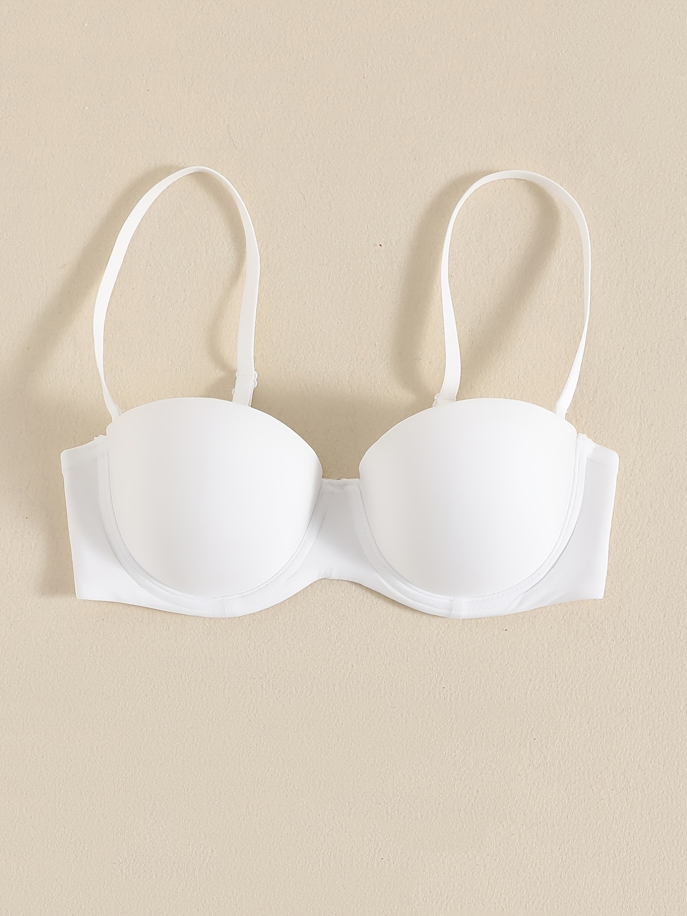 Glossy Molded Cup Push Bra Comfort Invisible Removable Strap - Temu Canada