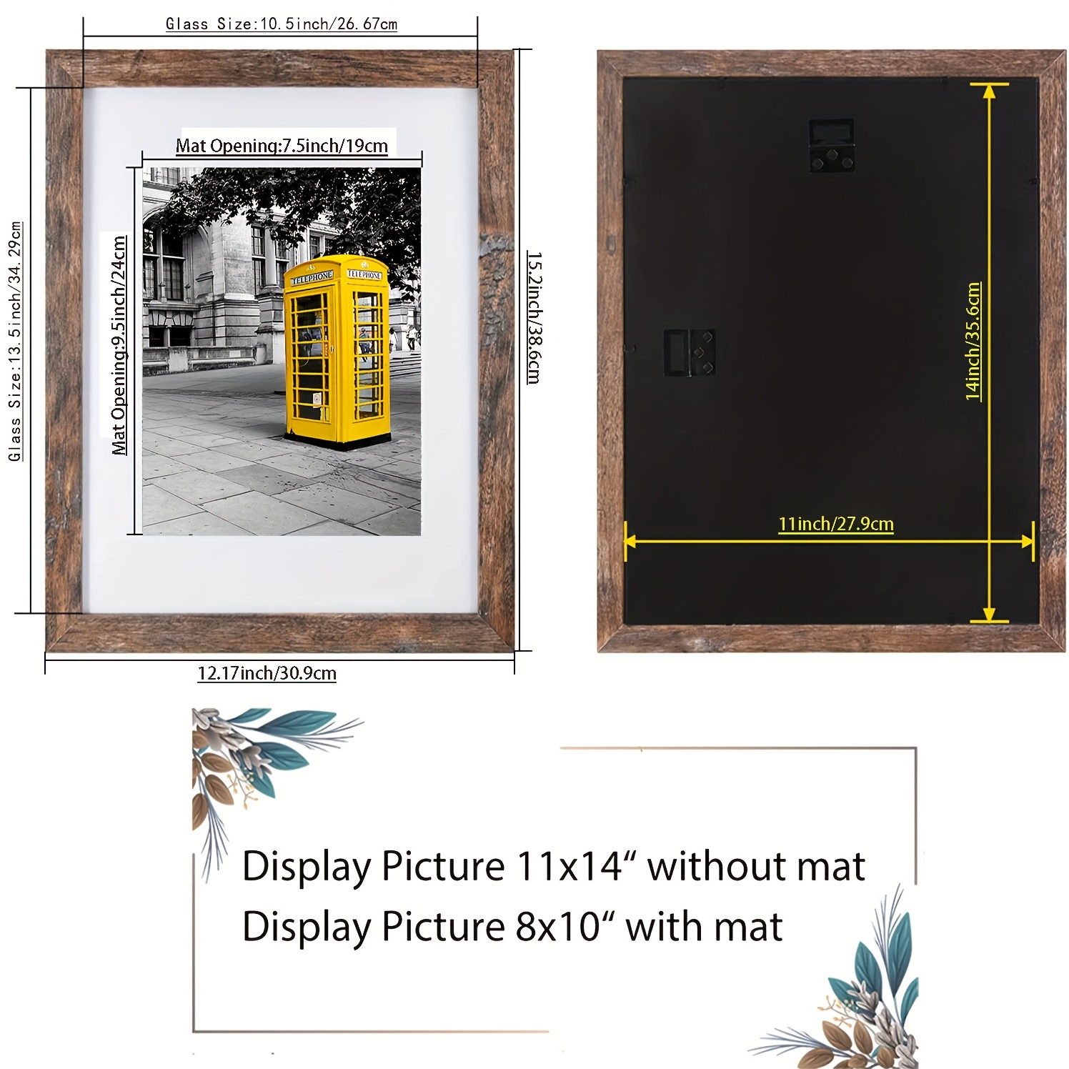 Picture Photo Frame Display Poster 8x10 Mat 11 X 14 Without - Temu