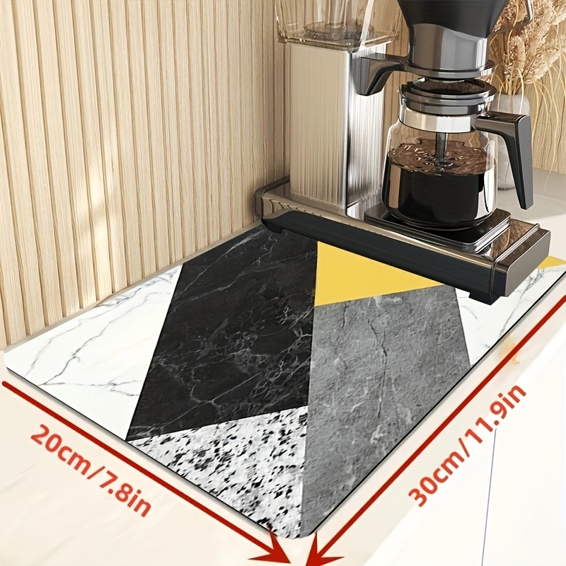 Rubber Mat for Drying Dishes Super Absorbent Kitchen Mats Marble