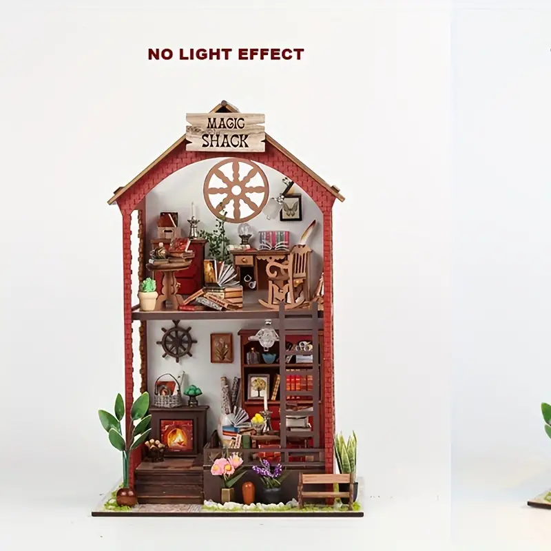 DIY Kit De Coin De Livre - Kit De Maison Miniature DIY Avec Meubles Et  Lumières LED, Kit De Modèle De Construction Pour Adultes, Puzzle En 3D En  Bois